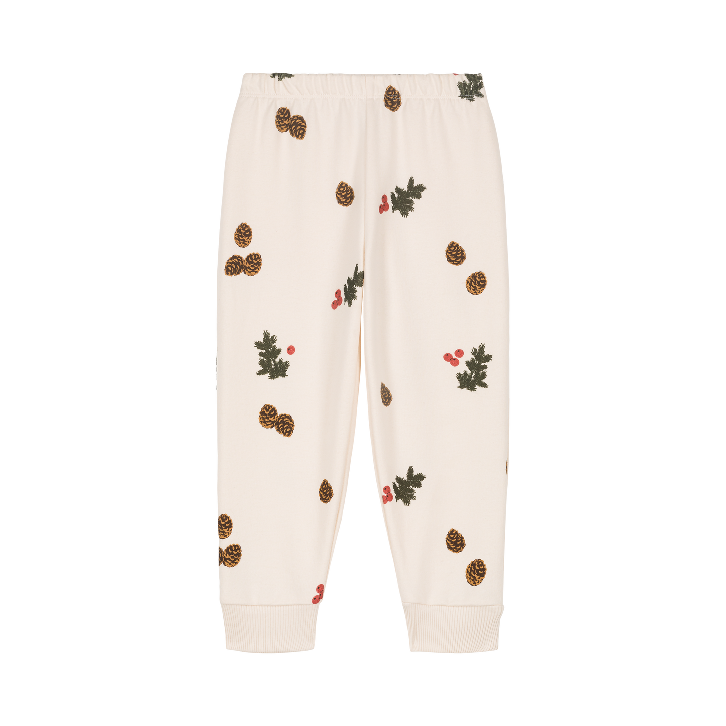 PYJAMA FLEECE 2 PIECES - ECRU / PINE BRANCHES