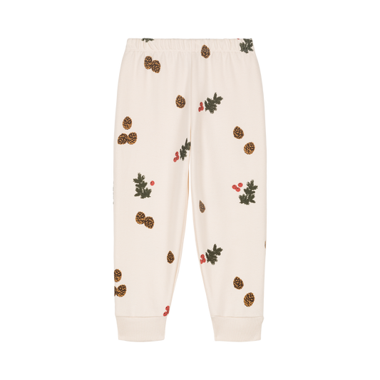 PYJAMA FLEECE 2 PIECES - ECRU / PINE BRANCHES