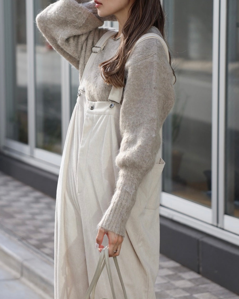Wool Short Knit Pullover - Light Cocoa