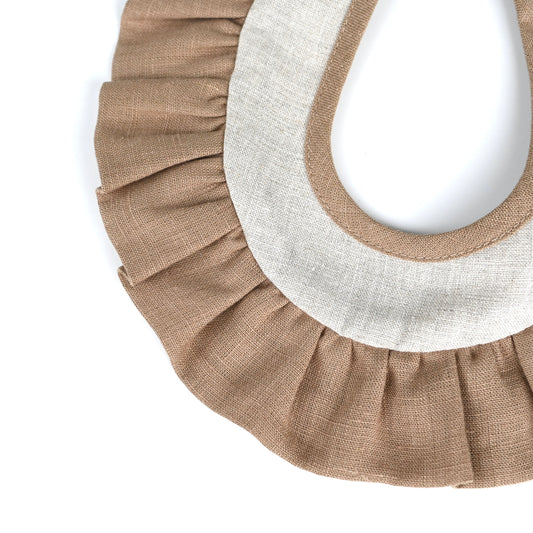 Linen Wavy Ruffle Collar - Cappuccino(neutral)
