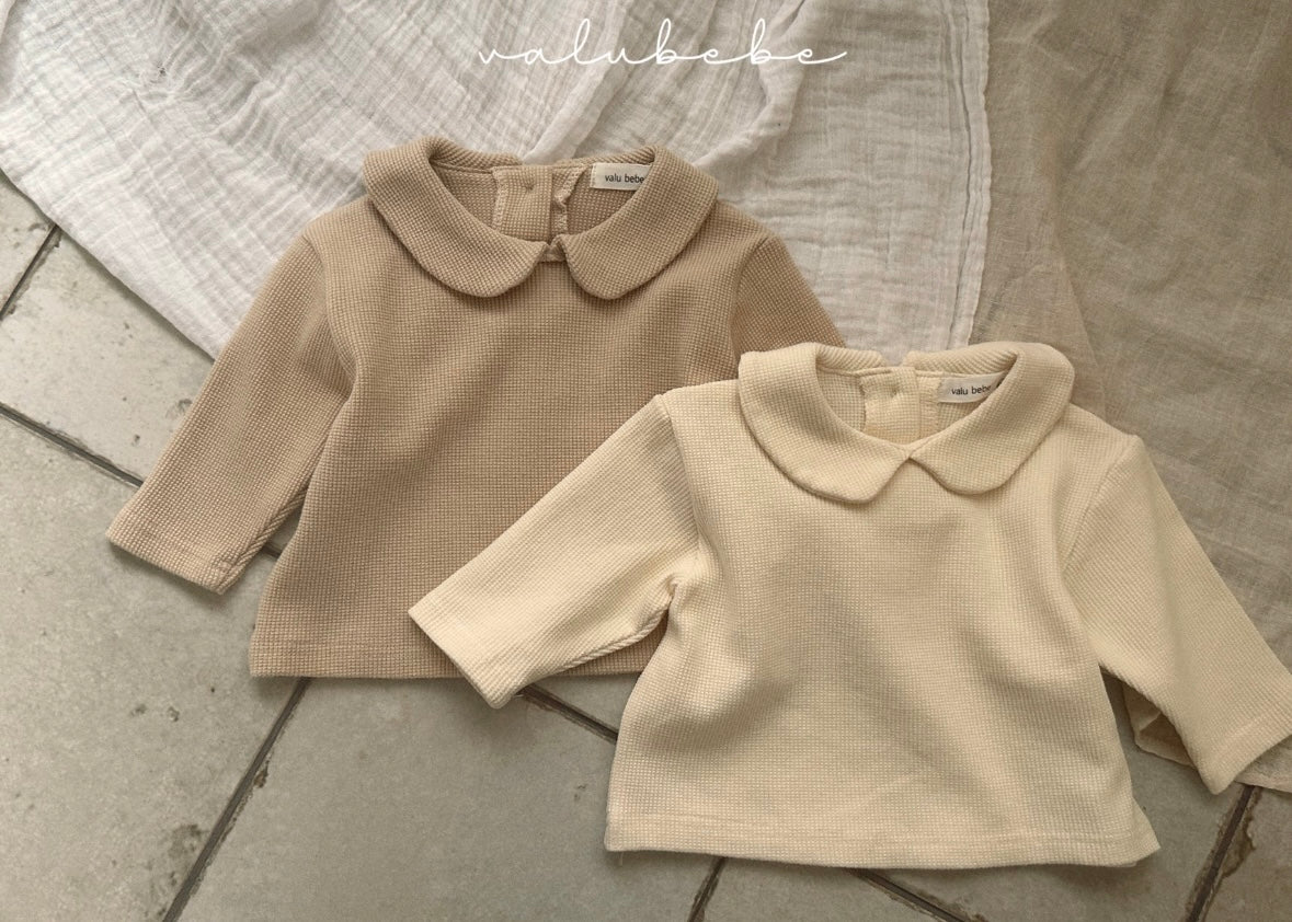 waffle round collar tee