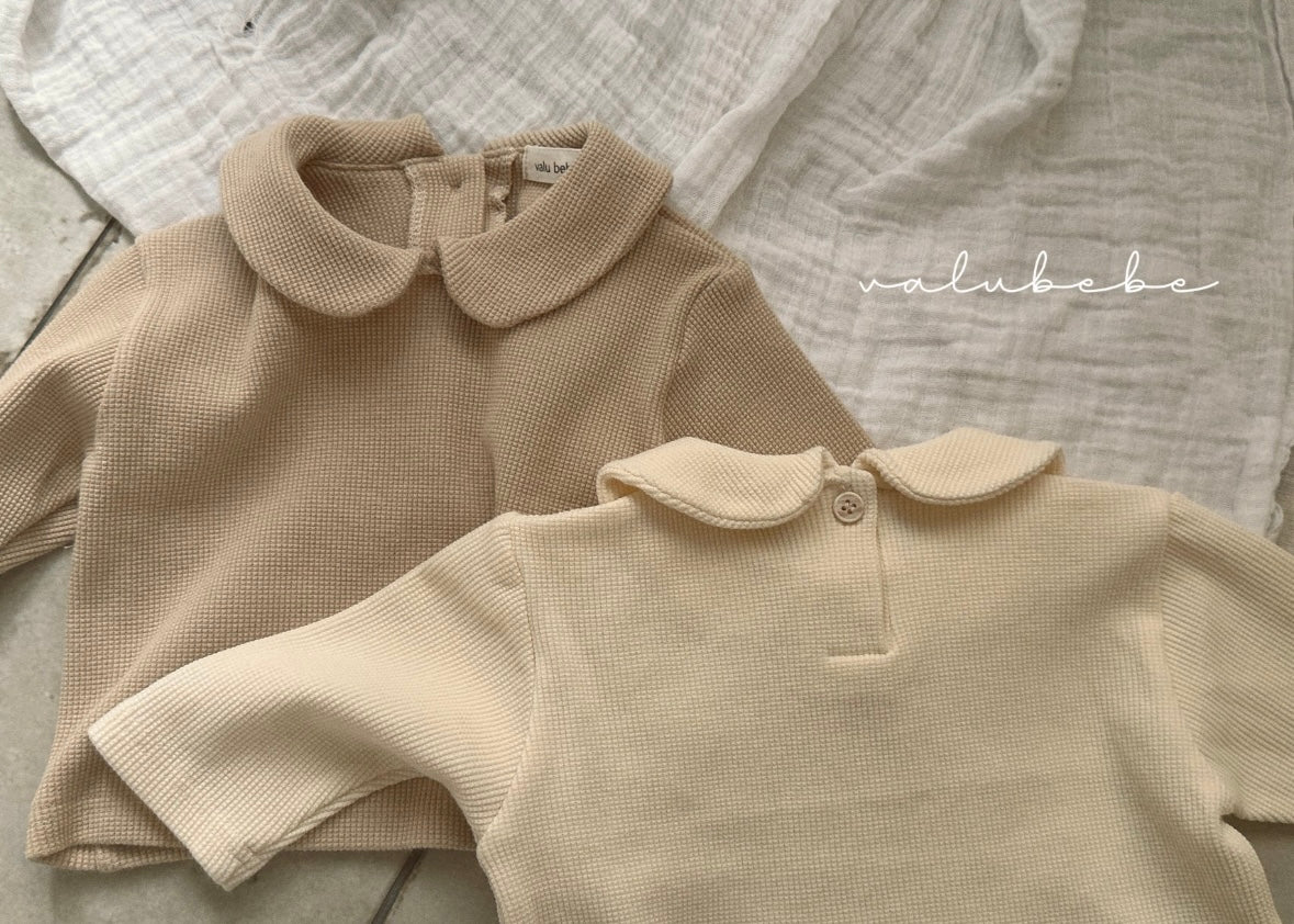 waffle round collar tee