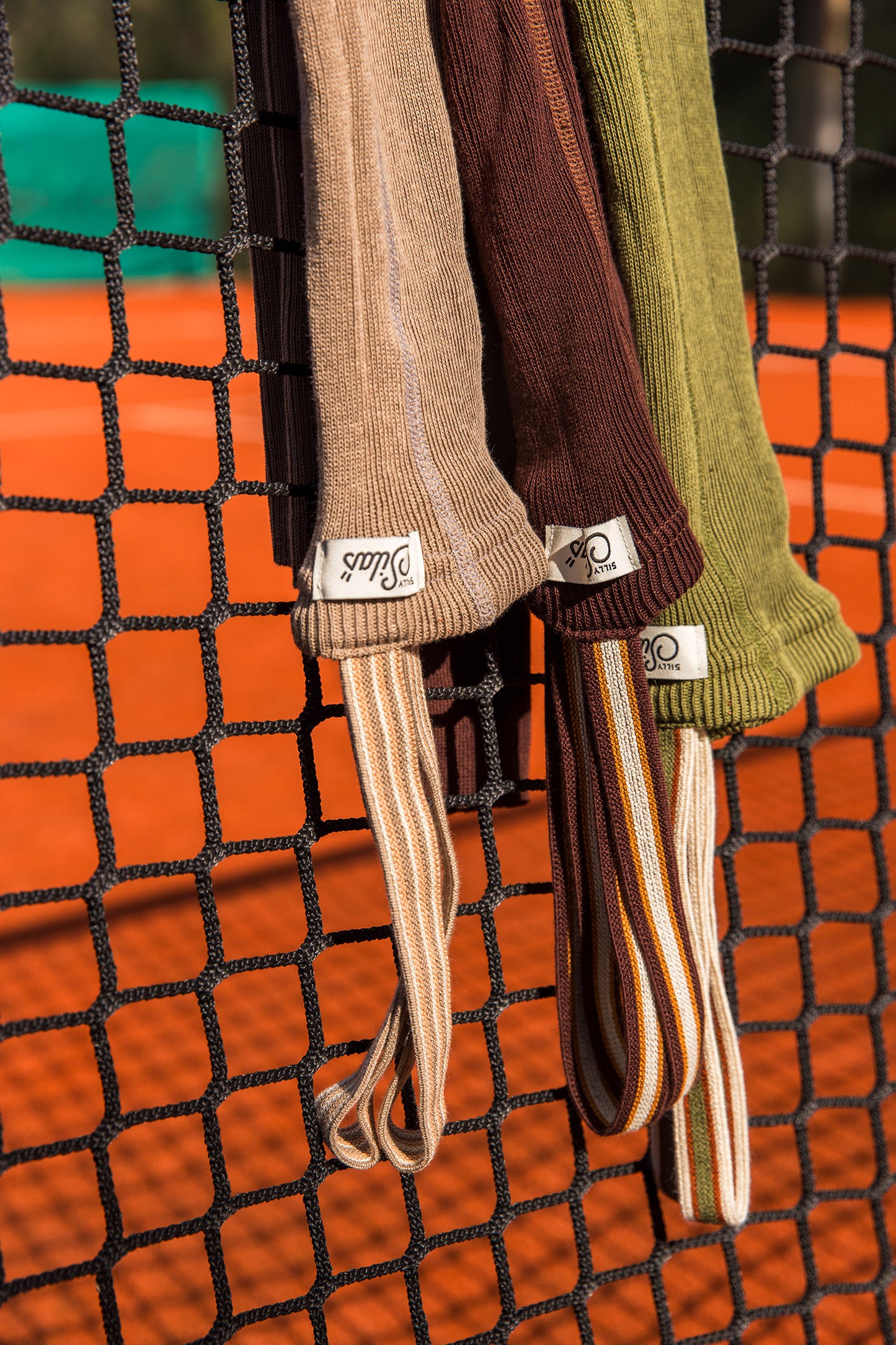 Retro Ribbed Footless Tights - Olive striped