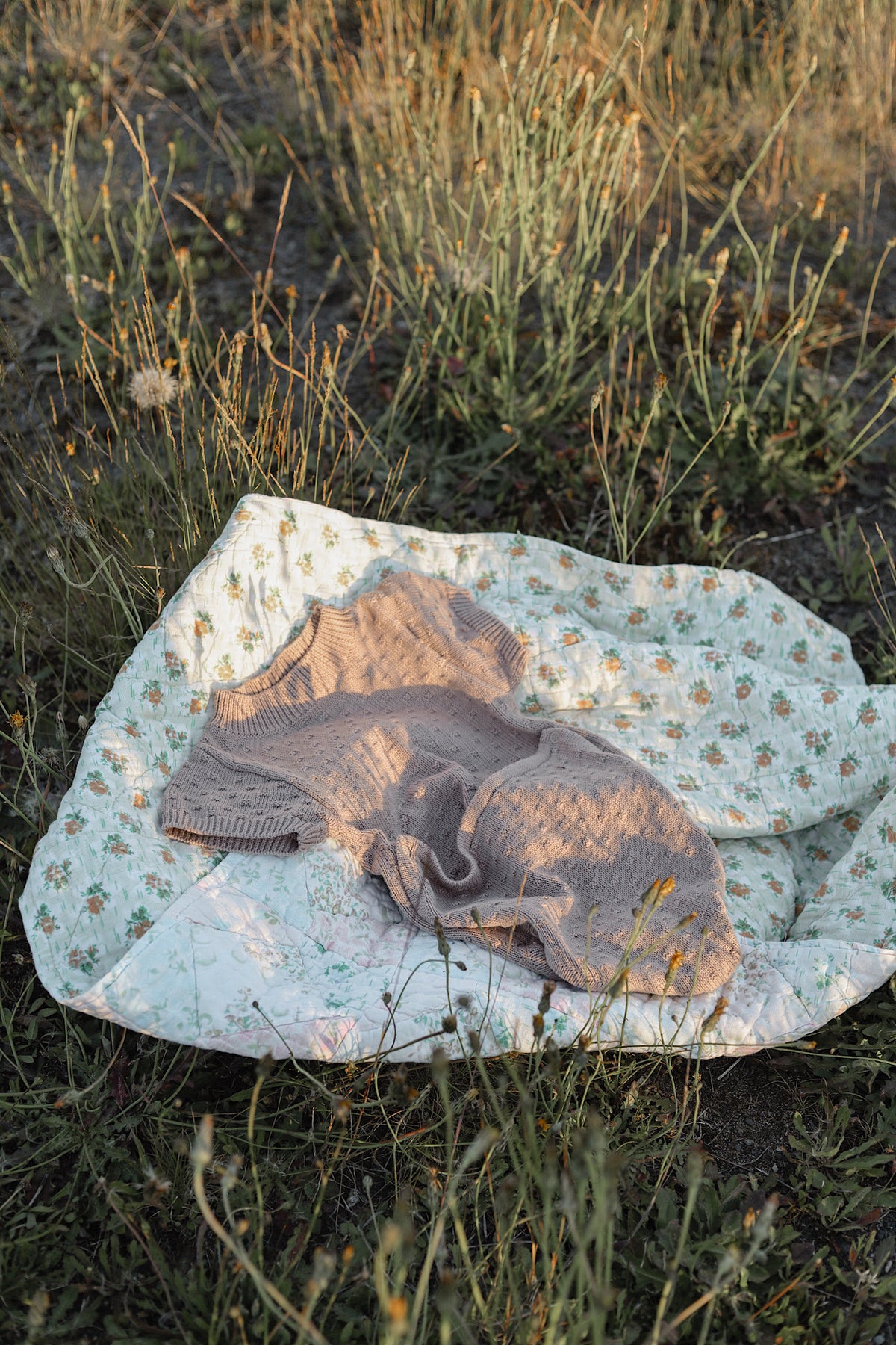 Knit Front Button Onesie - Lilac