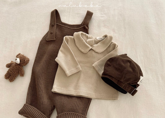 waffle round collar tee