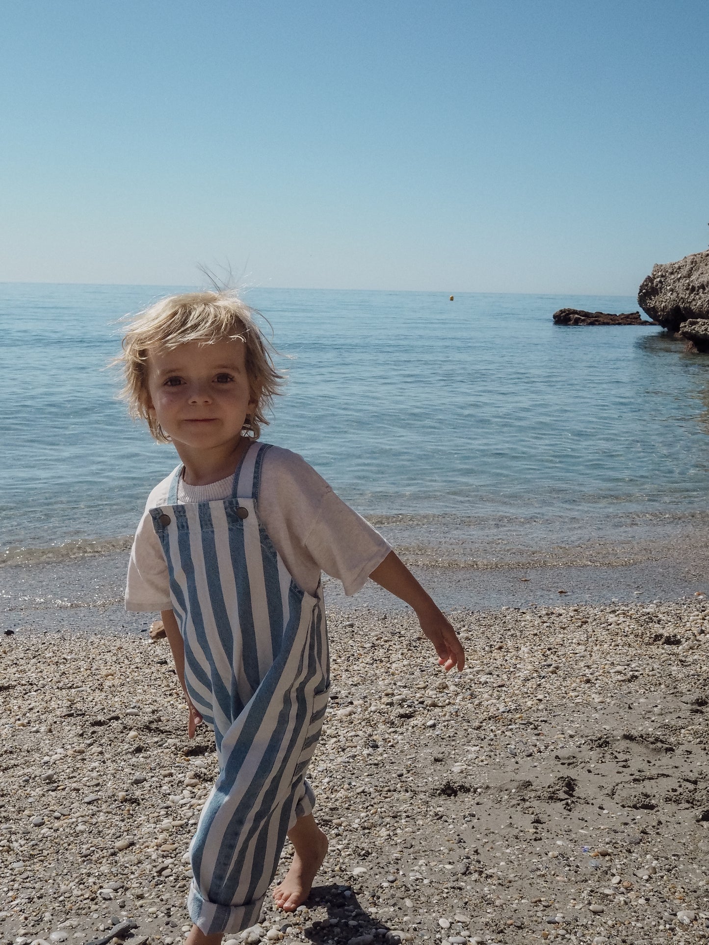 DENIM STRIPE OVERALLS