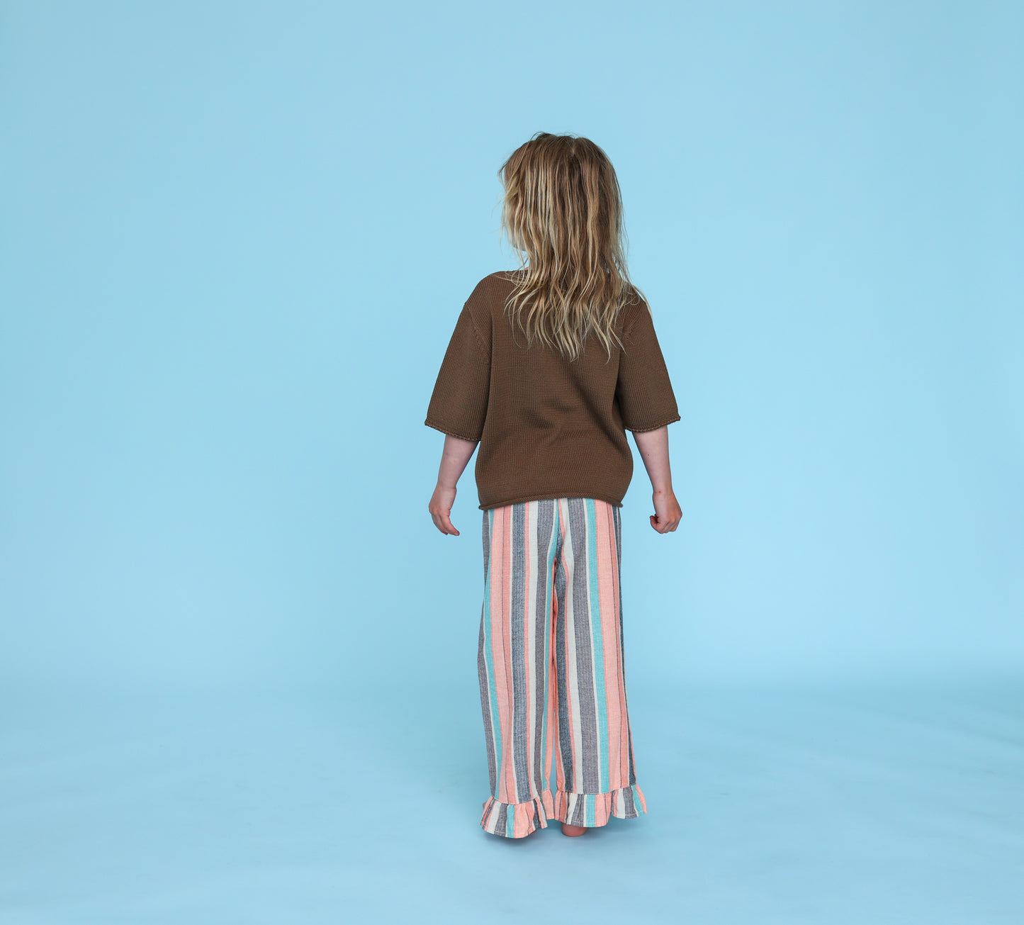 Summer Stripe Cotton Frill Pant - Summer Stripe