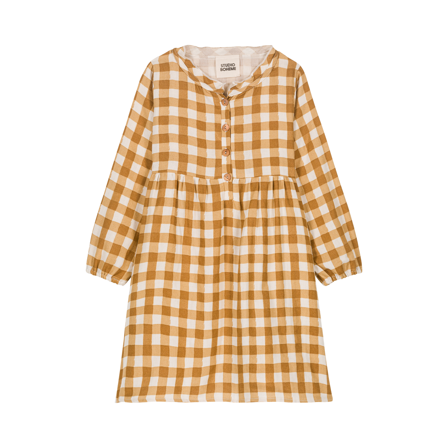 DRESS VERMONT - CARAMEL VICHY