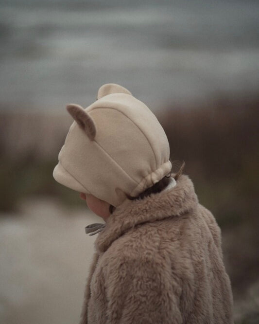WOOL BEAR BRIM BONNET - CREAM (ALPACA EAR)