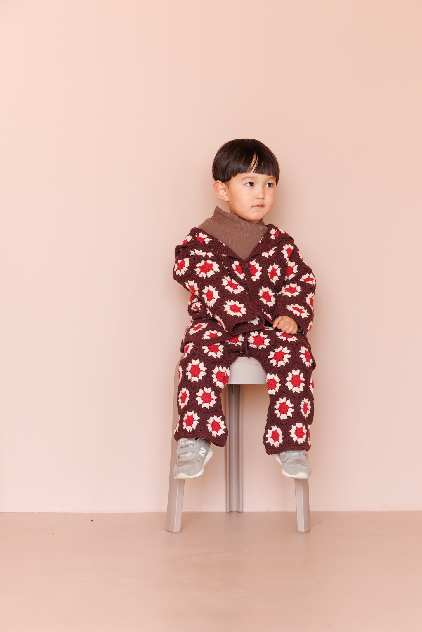 crochet pants - light brown×purple