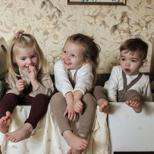 Retro Ribbed Footless Tights - Peanut Blend