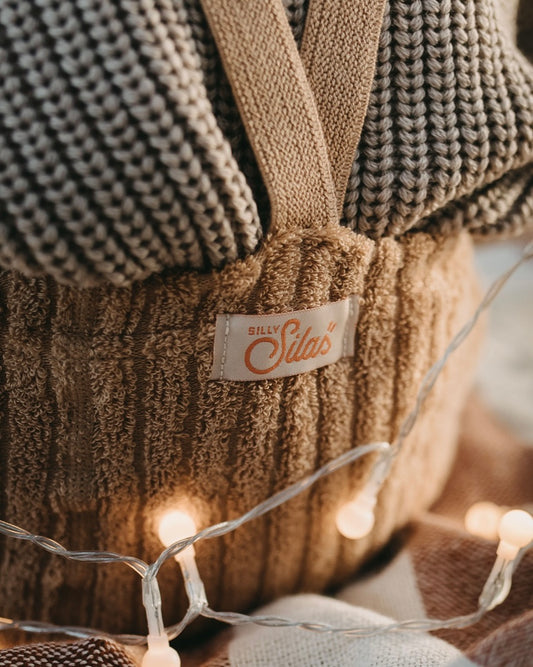 Granny Teddy Footless Tights With Braces - Light Brown