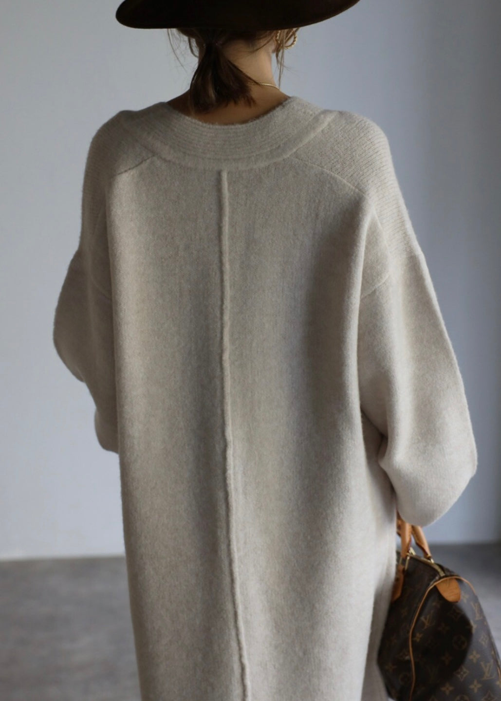 Deep V-neck Onepiece - Ivory
