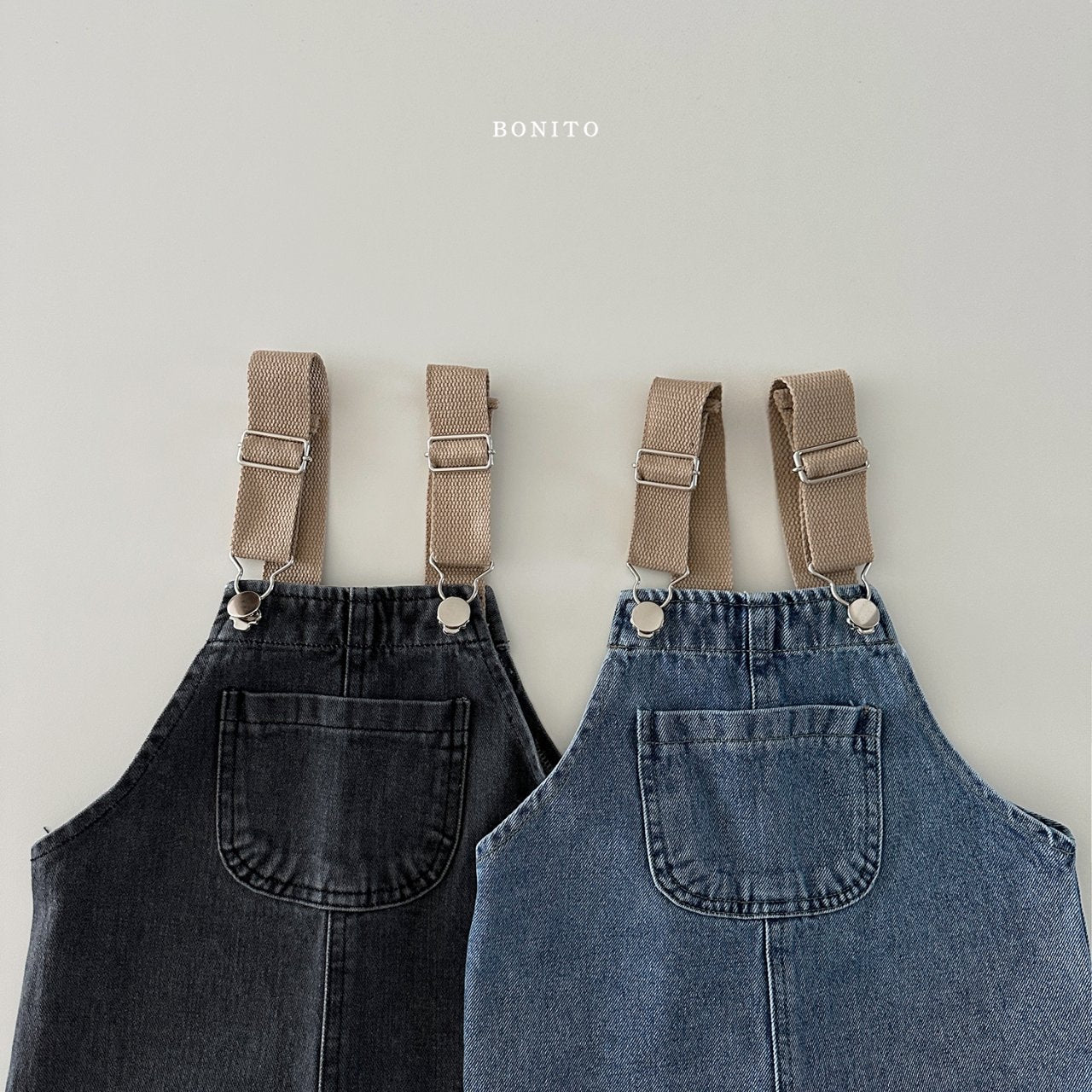 [BONITO] tape denim overalls