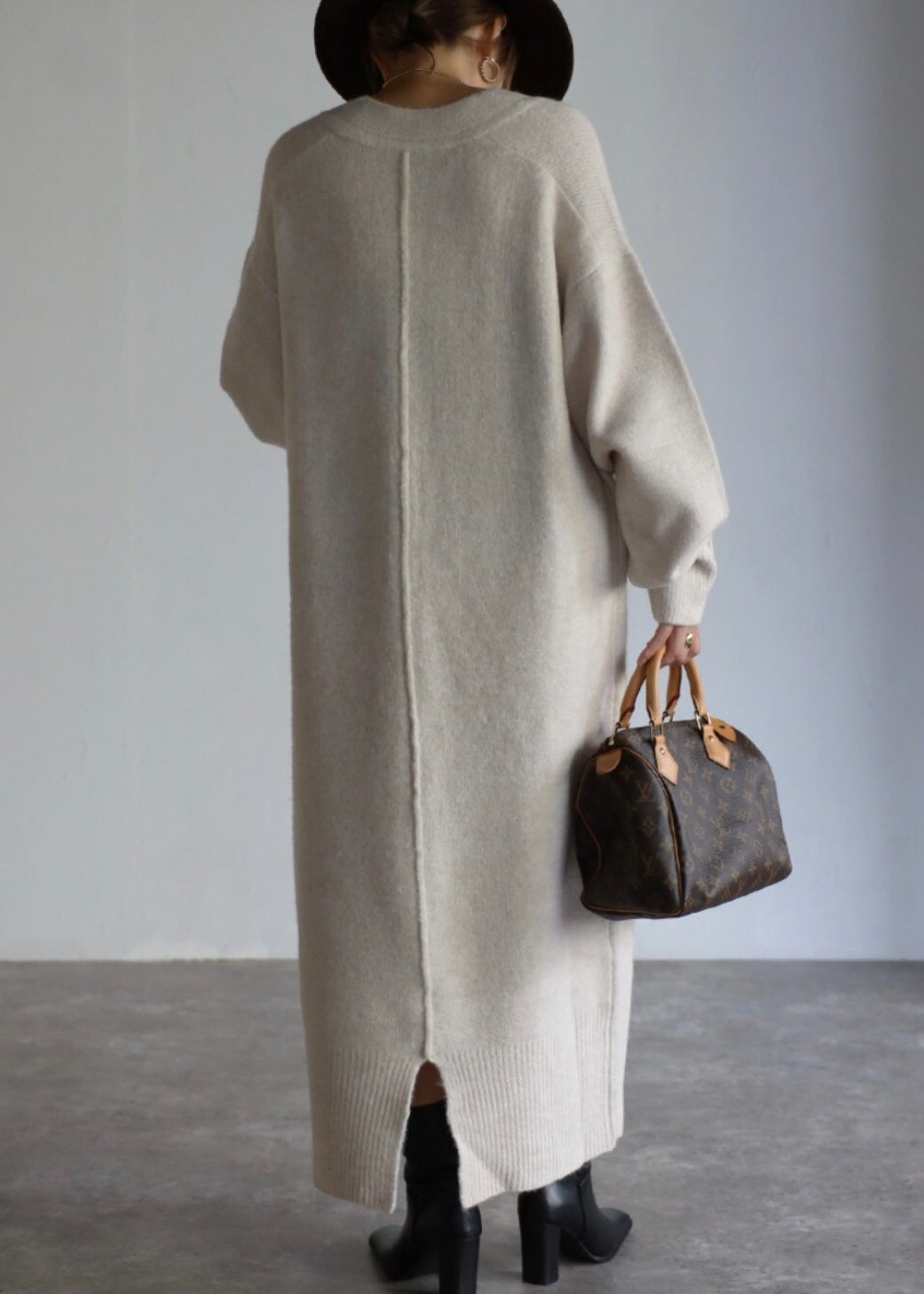 Deep V-neck Onepiece - Ivory