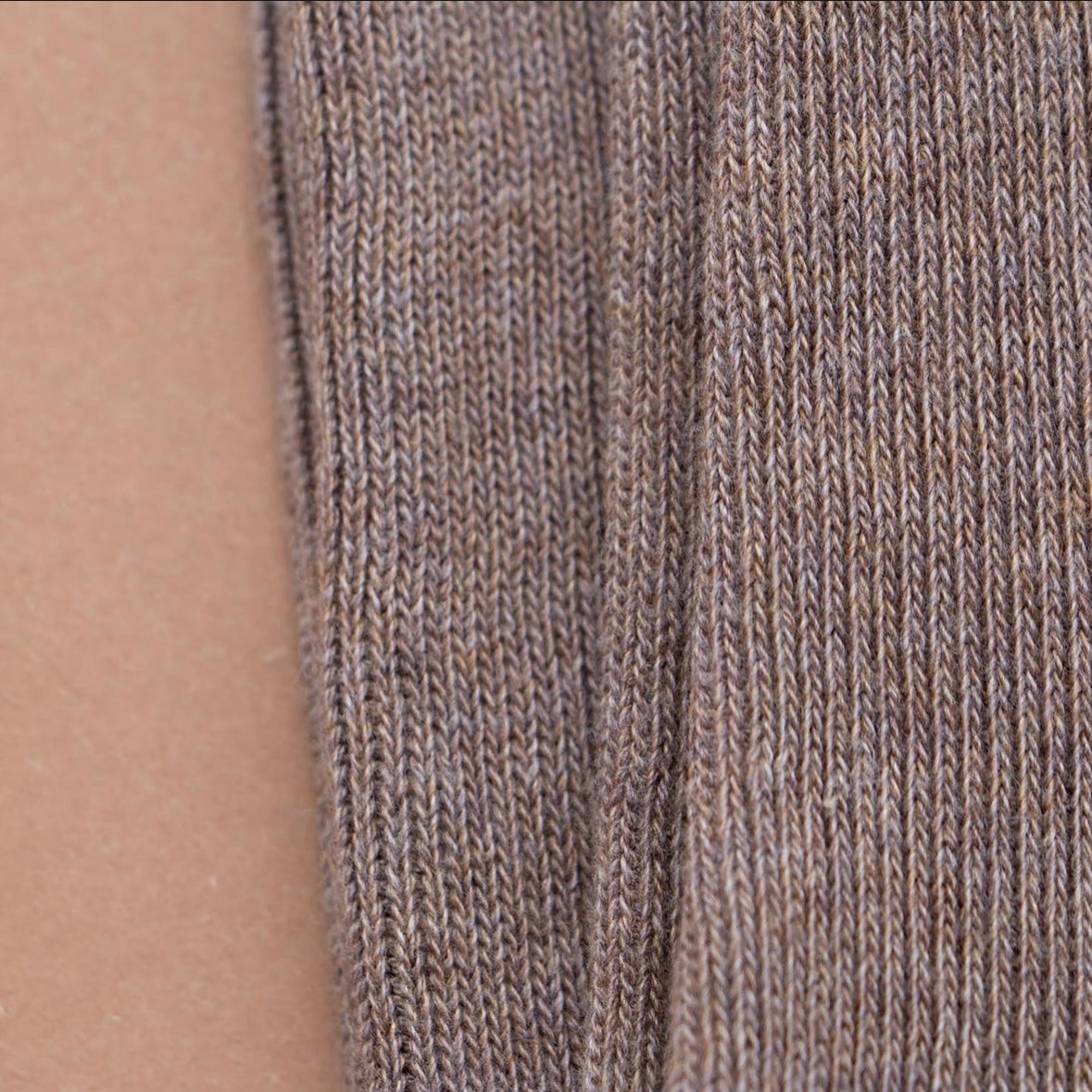 Retro Ribbed Footless Tights - Cocoa Blend