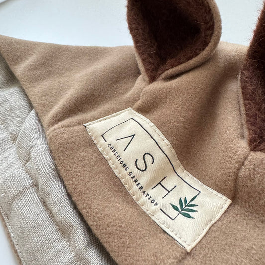 WOOL SQUIRREL BONNET - ALMOND (ALPACA EAR)