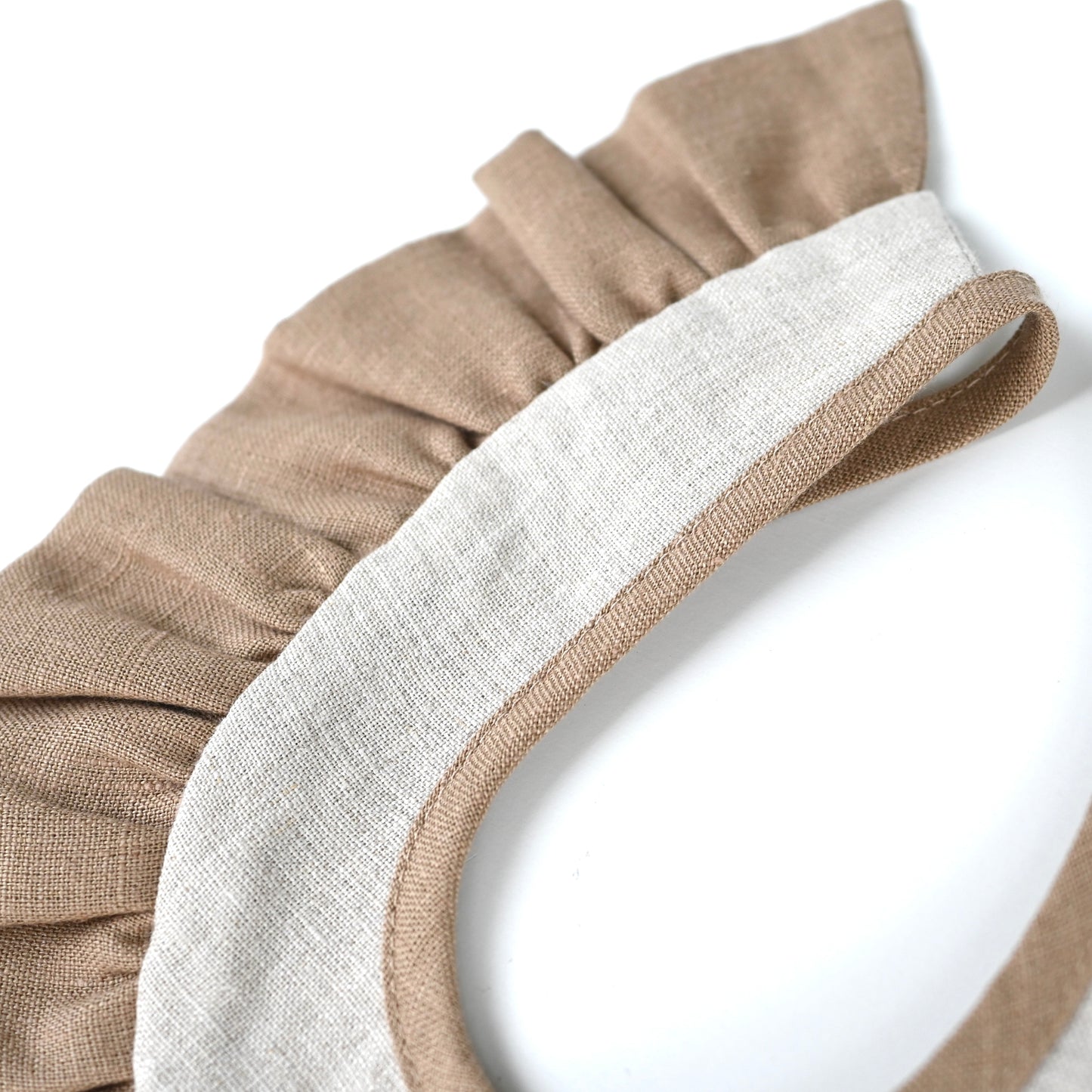 Linen Wavy Ruffle Collar - Cappuccino(neutral)