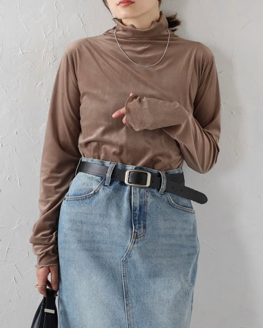 Velour Mellow Turtle Pullover - Mocha