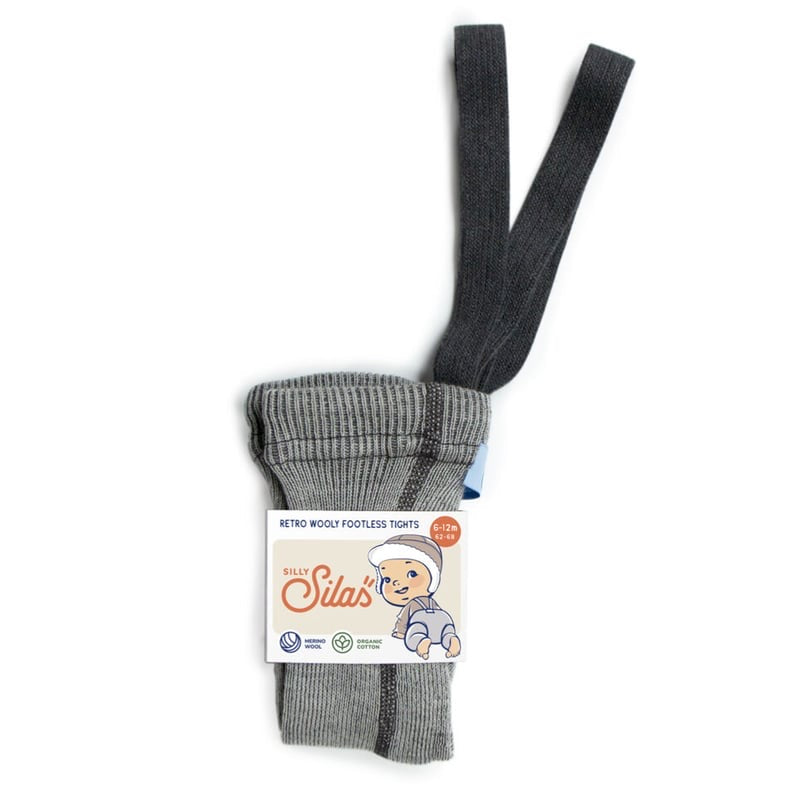 Retro Wooly Footless Tights - Granite Grey