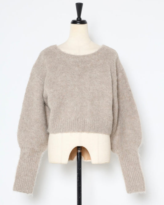 Wool Short Knit Pullover - Light Cocoa