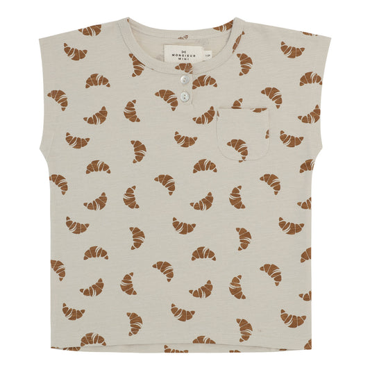 NO SLEEVE TSHIRT CROISSANT ORGANIC