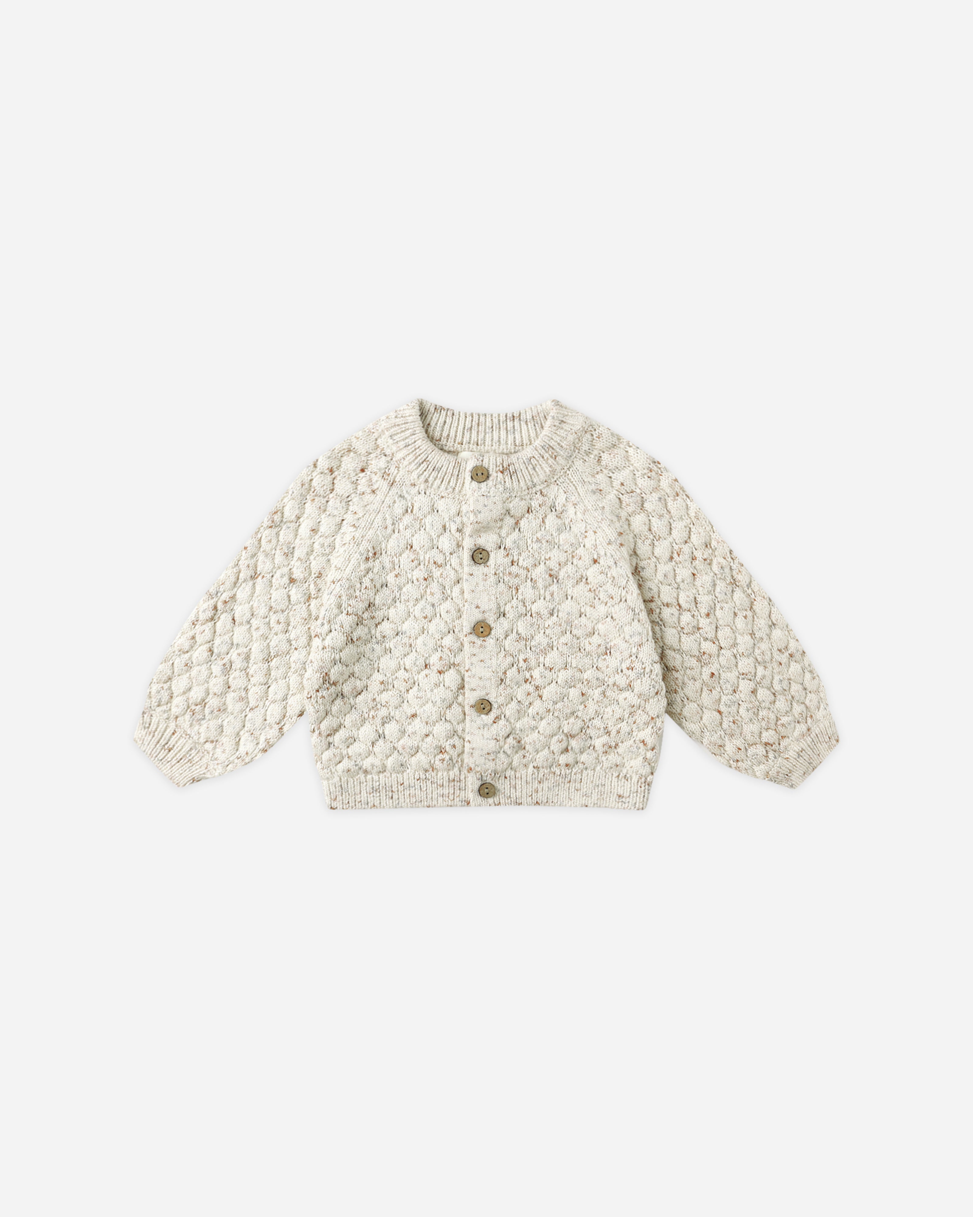 BUBBLE KNIT CARDIGAN - NATURAL CONFETTI [QUINCY MAE] (25AW) Drop1 