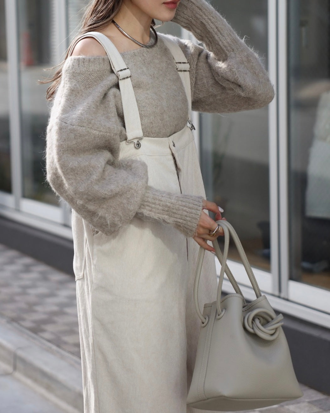 Wool Short Knit Pullover - Light Cocoa