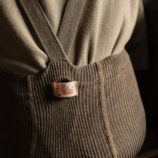 Retro Ribbed Footless Tights - Cocoa Blend