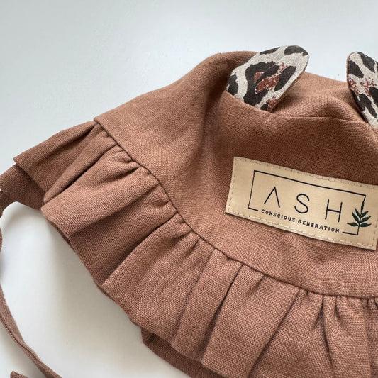 BEAR WAVY HAT - COCOA (LEOPARD EAR)