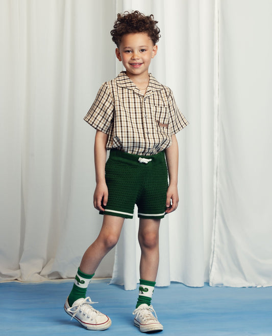 GINGHAM YD WOVEN SHIRT - Beige