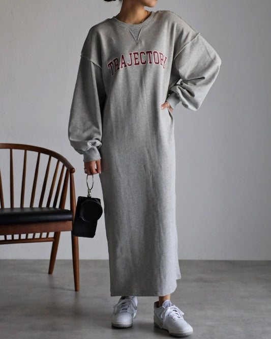 trajectory logo sweat onepiece / gray