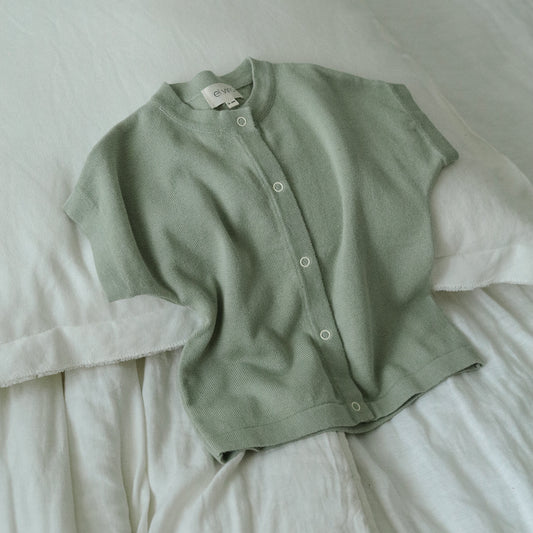 Knit Short Sleeve Snap Shirt - Pastel Green