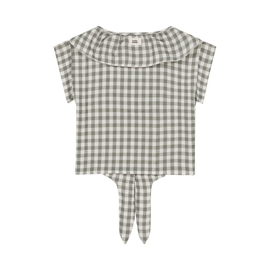 BLOUSE COCO (Short sleeves) -  GRAY GREEN GINGHAM