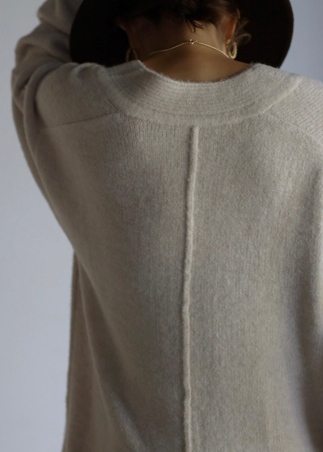 Deep V-neck Onepiece - Ivory