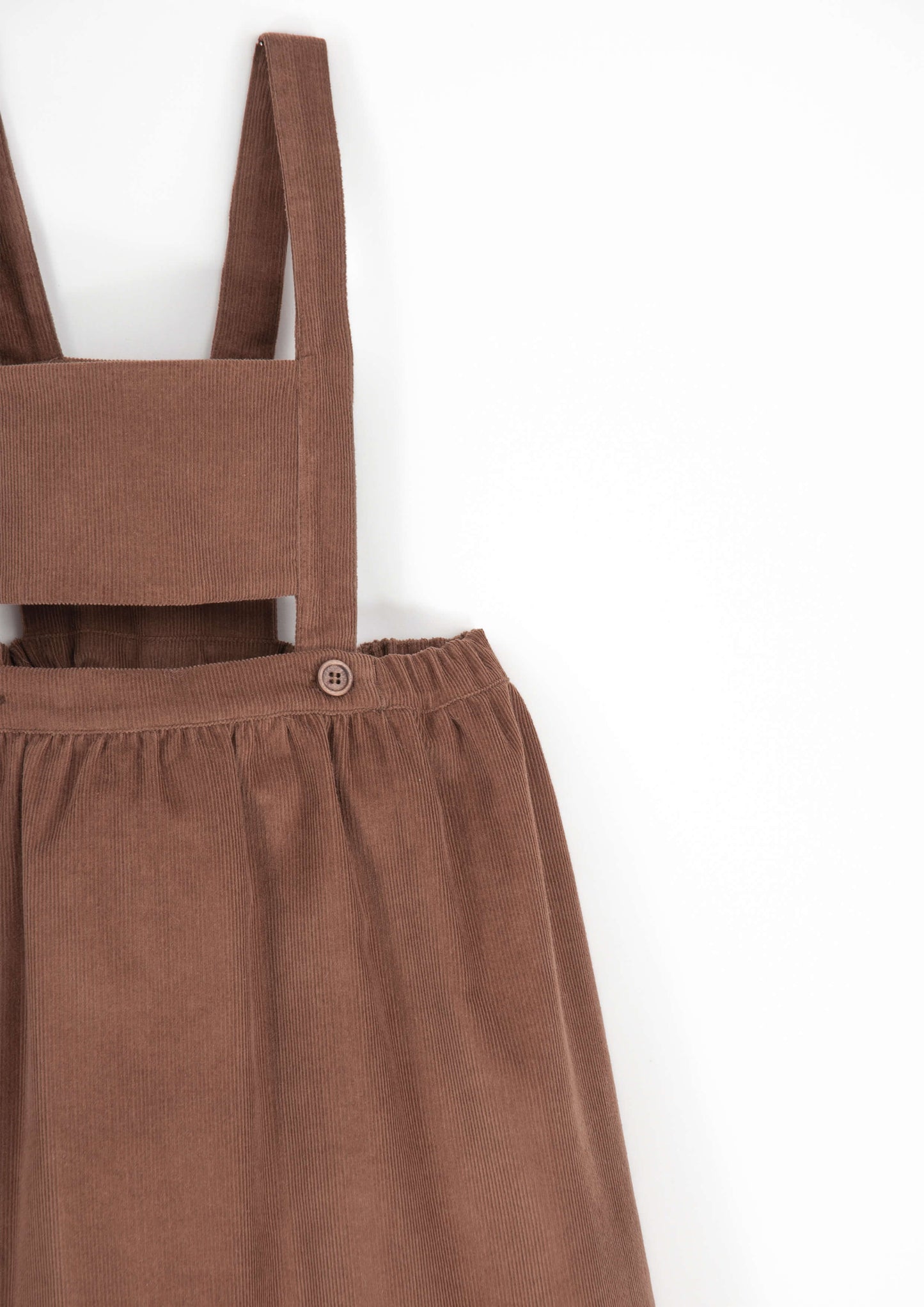 corduroy midi dress with bib - Ochre (Mod.36.1)