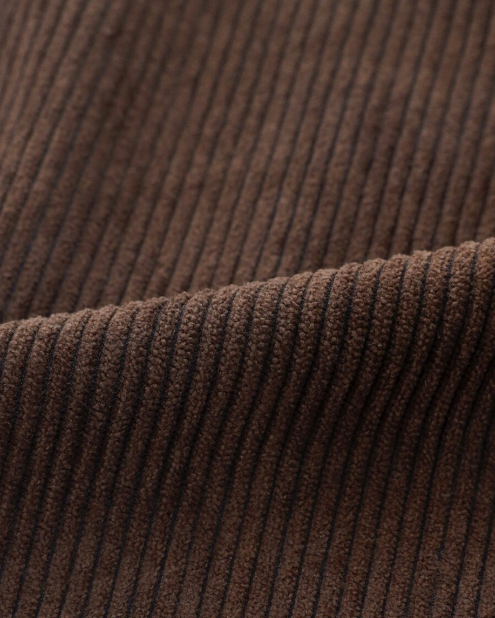 High-waist Corduroy Salopette - Brown