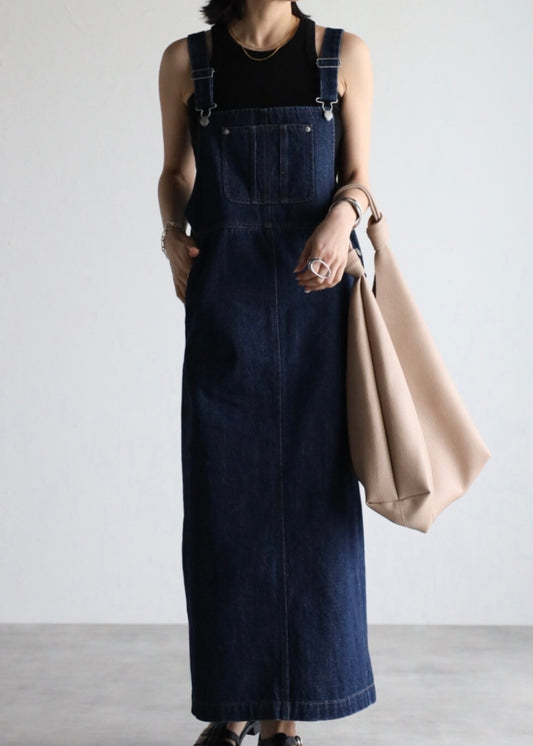 denim jumper skirt / blue