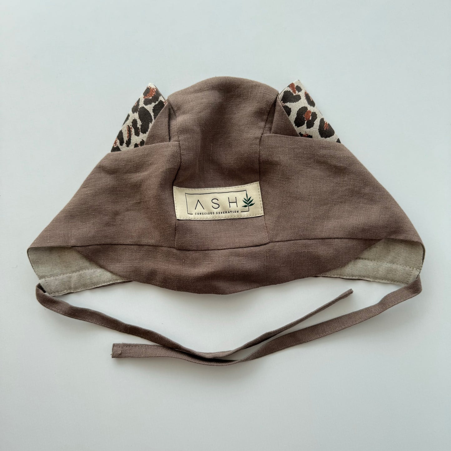 CAT STRAIGHT BONNET - SOIL (LEOPARD EAR)