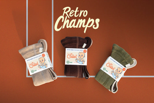 Retro Ribbed Footless Tights  - Chocolate brown striped