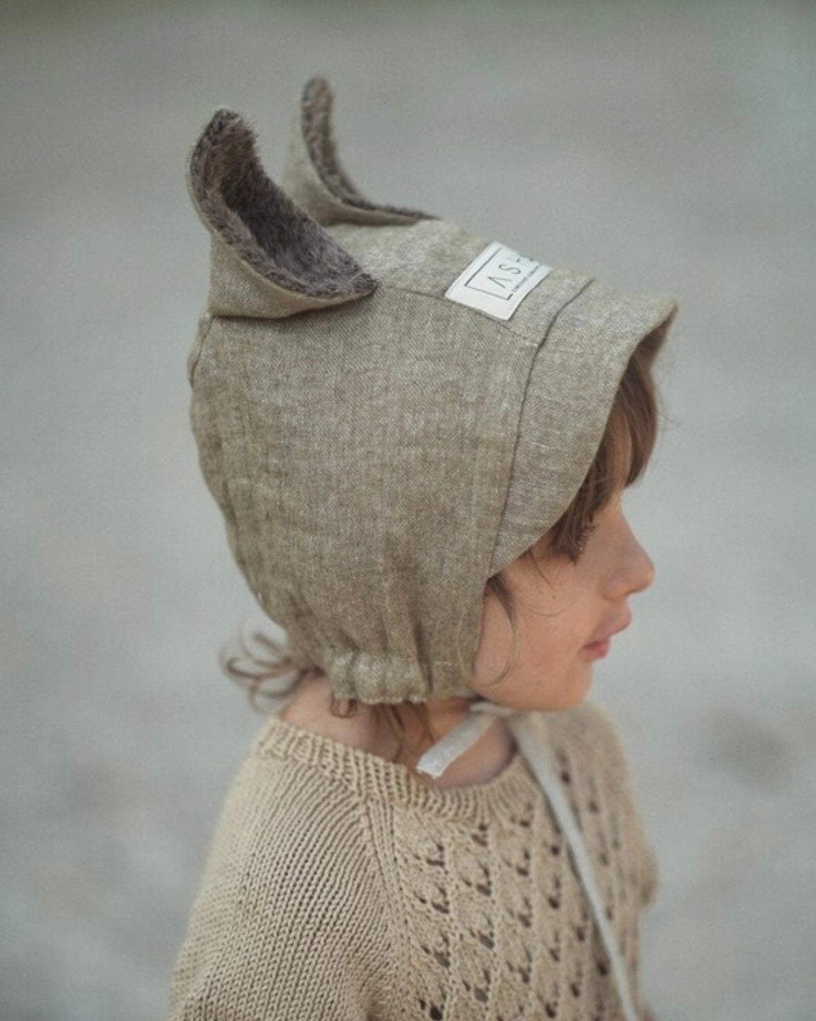 WOOL SQUIRREL BRIM BONNET - TUNDRA (ALPACA EAR)