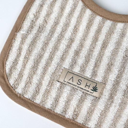 Basic Baby Bib - Cappuccino(striped)