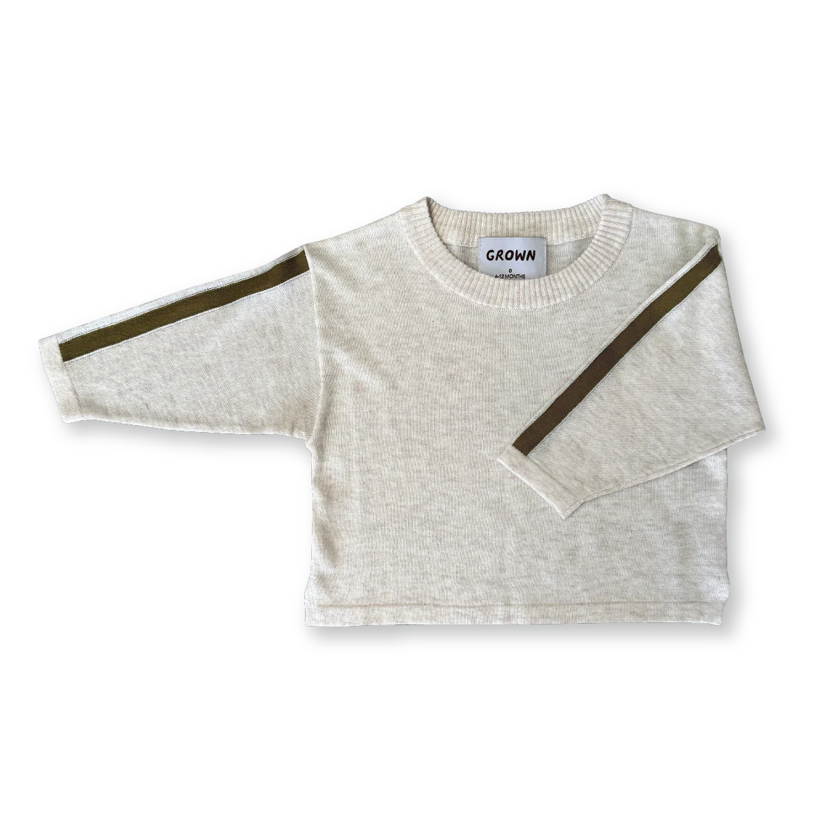 LONG SLEEVE STRIPE TEE - COCONUT