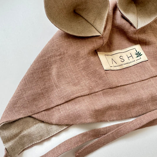 SQUIRREL STRAIGHT BONNET - LAVENDER (NEUTRAL EAR)