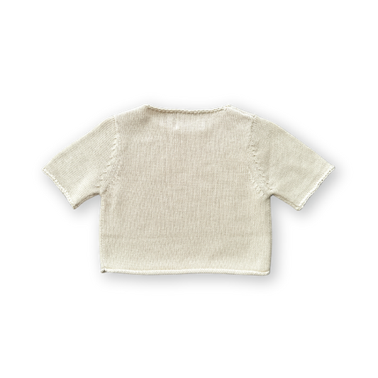 Blanket Stitch Knitted Tee - Dune