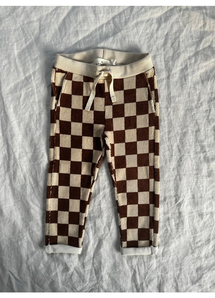 CHECK VELVET PANTS