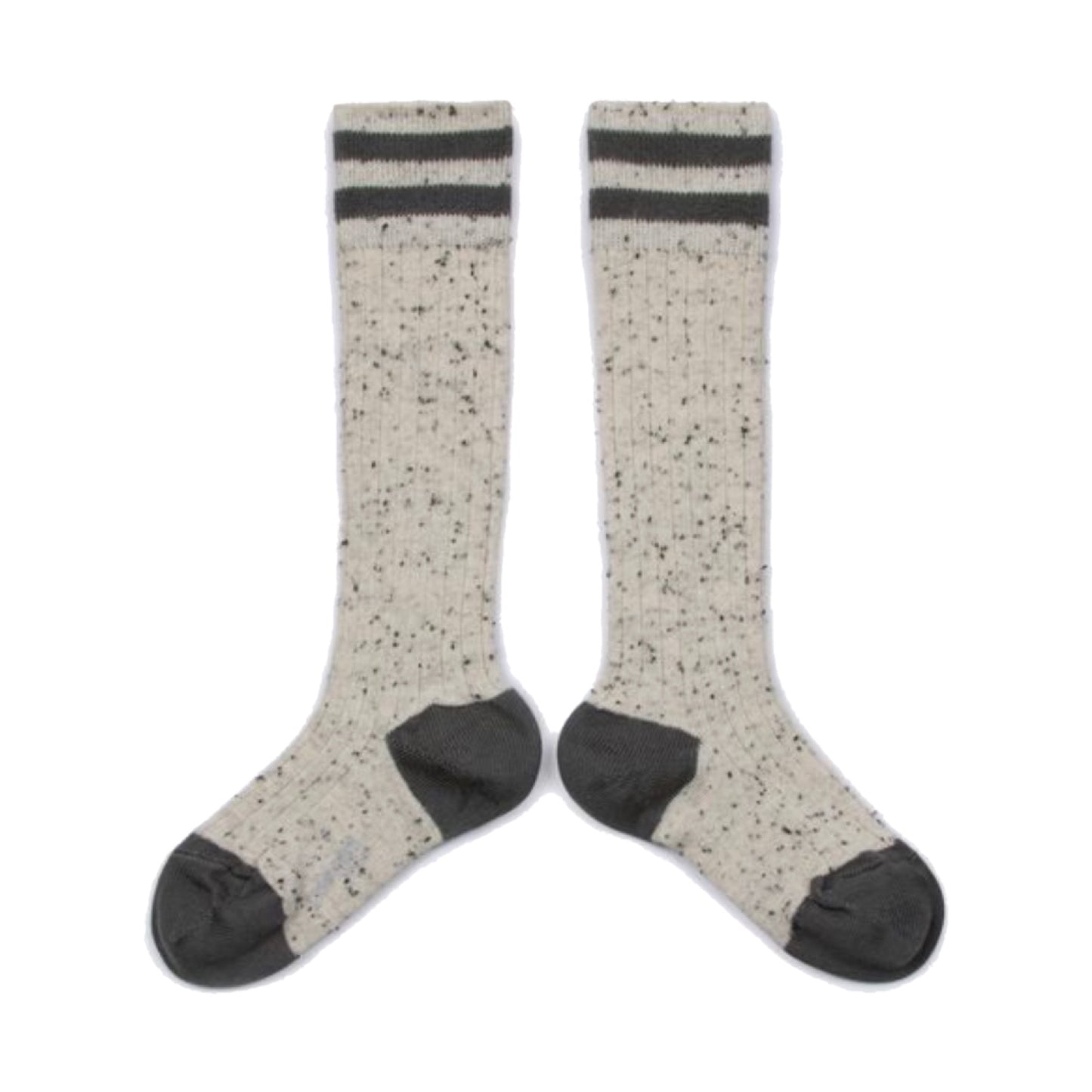 collegien / Noa - Ribbed Nepp-Yarn Varsity Knee-high Socks (Doux Agneaux)