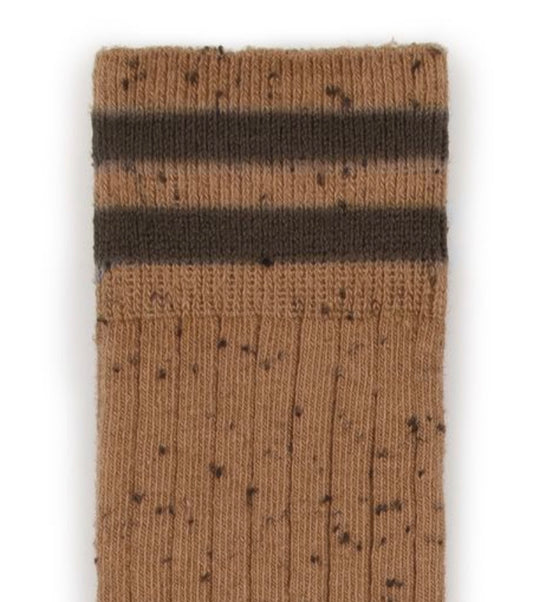 collegien / Noa - Ribbed Nepp-Yarn Varsity Knee-high Socks (Caramel au Beurre Sal?)