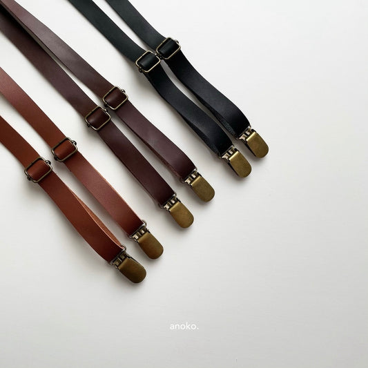 leather suspender / black