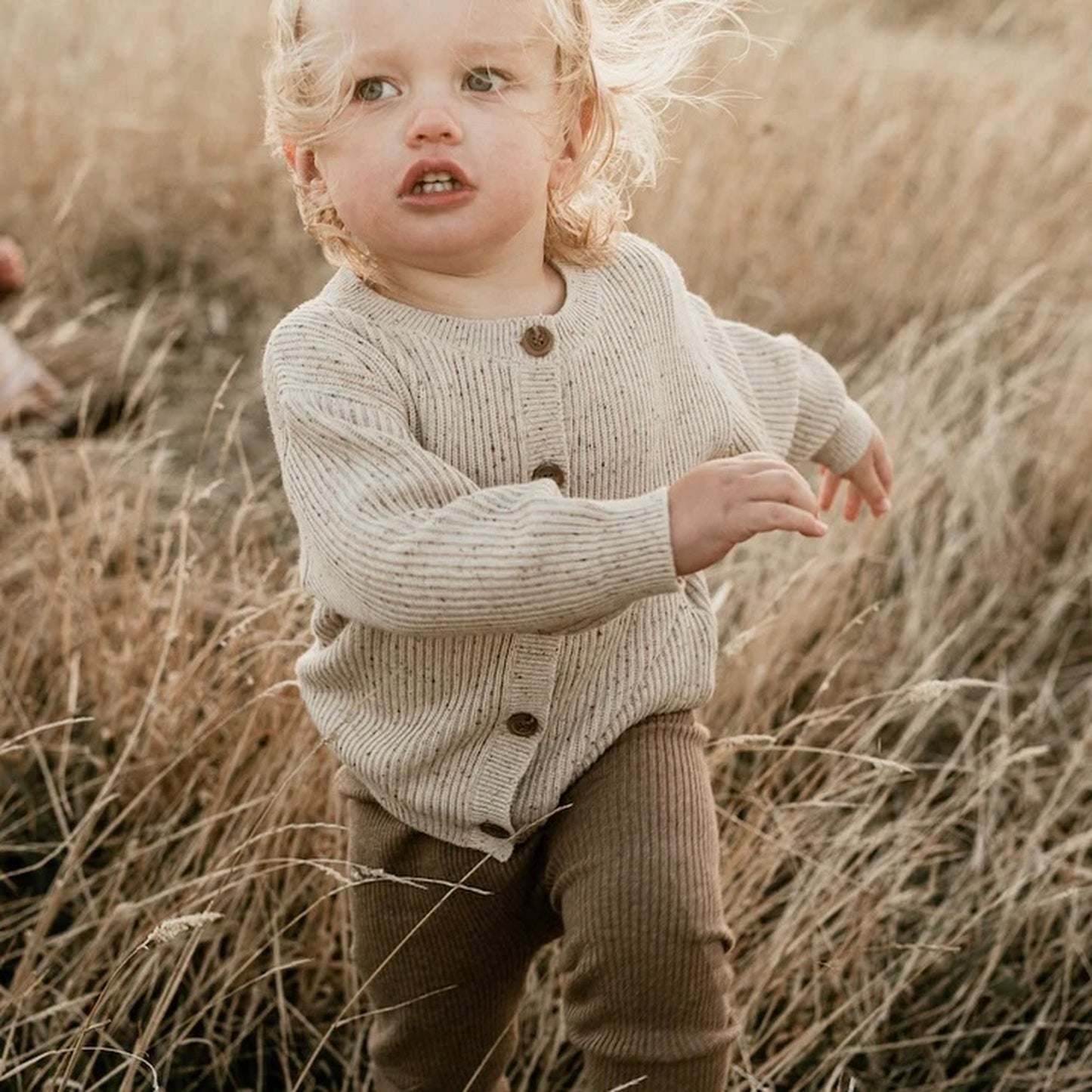 Grown / Chunky Rib Speckle Cardigan